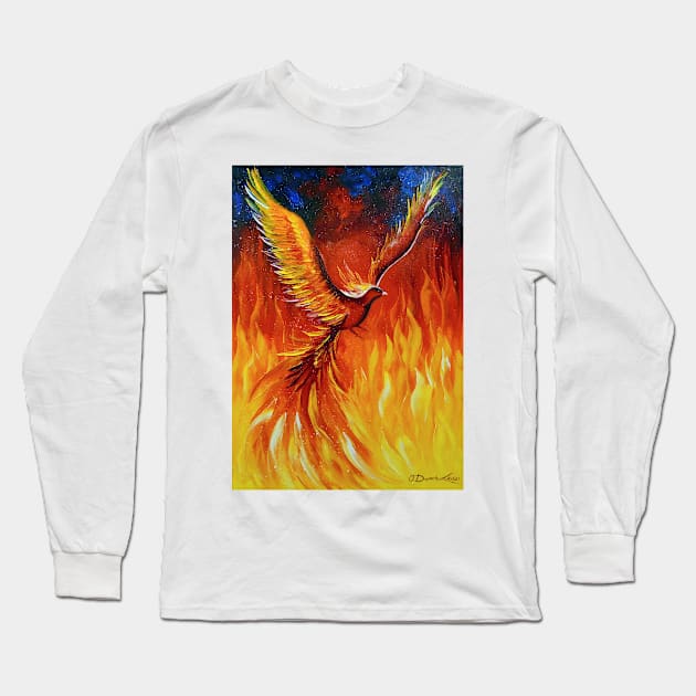 Phoenix bird Long Sleeve T-Shirt by OLHADARCHUKART